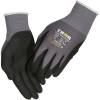 Fingerdyppet nitrilhandske, THOR Flex, 9, sort, nitril/polyester, lycra overh&aring;nd, ink tryk