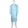 Beskyttelseskittel med burreb&aring;nd og manchet, ABENA Excellent, L, 127x130cm, bl&aring;, PP, usteril, engangs