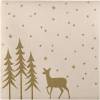 Middagsserviet, Golden Winter, 3-lags, 1/4 fold, 40x40cm, beige, nyfiber *Denne vare tages ikke retur*