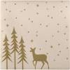 Frokostserviet, Golden Winter, 3-lags, 1/4 fold, 33x33cm, beige, nyfiber *Denne vare tages ikke retur*