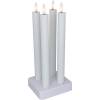 LED stagelys, Cozzy, 22,5cm, &Oslash;2,2cm, hvid, plast, genopladelig, s&aelig;t &aacute; 4 stk, 3D-flamme, inkl. oplader