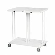 Affaldsstativ, dobbelt, med l&aring;g, hvid, 2 x 110 l