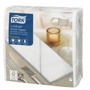Middagsserviet, Tork Linstyle, 1/8 fold, 39x39cm, hvid, nonwoven