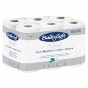 Toiletpapir, Bulkysoft, 2-lags, 24m x 9cm, &Atilde;&tilde;10cm, hvid, 100% nyfiber