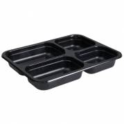 Bakke, C 2227-4B , 22,7x17,8x3cm, 735 ml, sort, CPET, 4-rums, 140/155/185/255 ml, standard serie, hovedret