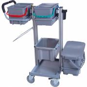 Reng&Atilde;&cedil;ringsvogn, Tina Trolleys Exclusive, 1060x560x1100mm, s&Atilde;&cedil;lv, aluminium/st&Atilde;&yen;l, til fugtsystem, med tilbeh&Atilde;&cedil;r *Denne vare tages ikke retur*