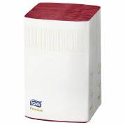Dispenserserviet, Tork Premium N4, 2-lags, interfold, 21,3x16,5cm, bordeaux, nyfiber *Denne vare tages ikke retur*