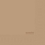 Frokostserviet, Duni Ecoecho, 3-lags, 1/4 fold, 33x33cm, brun, nyfiber *Denne vare tages ikke retur*