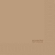 Kaffeserviet, Duni Ecoecho, 2-lags, 1/4 fold, 24x24cm, brun, nyfiber *Denne vare tages ikke retur*