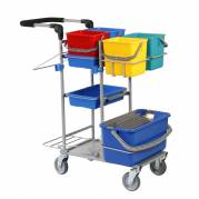 Reng&Atilde;&cedil;ringsvogn, Tina Trolleys, slimline, 1000x560x1050mm, s&Atilde;&cedil;lv, pulverlakeret st&Atilde;&yen;l, til drypsystem, med tilbeh&Atilde;&cedil;r *Denne vare tages ikke retur*