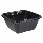 Salatsk&Atilde;&yen;l, 12,5x12,5x5,2cm, 375 ml, 375 ml, sort, RPET, Firkantet