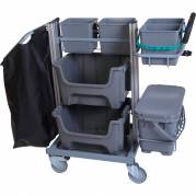 Reng&Atilde;&cedil;ringsvogn, Tina Trolleys Exclusive, 1260x560x1100mm, s&Atilde;&cedil;lv, aluminium/st&Atilde;&yen;l, til fugtsystem, med tilbeh&Atilde;&cedil;r *Denne vare tages ikke retur*