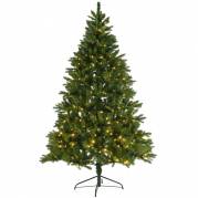 LED juletræ 210cm Ø142cm grøn PE/PVC 300 LED lys 993 kviste