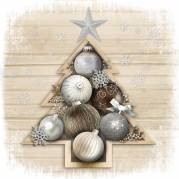 Frokostserviet, ABENA Gastro, Trendy Christmas, 3-lags, 1/4 fold, 33x33cm, flerfarvet, nyfiber