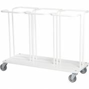 Affaldsstativ, Tina Trolleys, 1100x500x825mm, 330 l, hvid, pulverlakeret st&Atilde;&yen;l, 3 x 110l