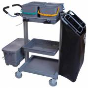 Reng&Atilde;&cedil;ringsvogn, Tina Trolleys Exclusive, 1150x600x1100mm, s&Atilde;&cedil;lv, aluminium/st&Atilde;&yen;l, til fugtsystem, med tilbeh&Atilde;&cedil;r