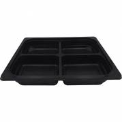 Bakke, 32,5x26,5x5cm, 2450 ml, sort, PP, 4-rums, 620ml, 1/2 GN
