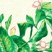 Frokostserviet, Duni Banas, 3-lags, 1/4 fold, 33x33cm, gr&Atilde;&cedil;n, nyfiber *Denne vare tages ikke retur*