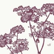 Frokostserviet, Duni Yarrow, 3-lags, 1/4 fold, 33x33cm, plum, nyfiber *Denne vare tages ikke retur*