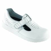 Sko, Euro-Dan Classic, 41, hvid, SRC, O1, velcro, perforeret, vidde 13