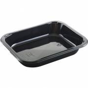 Bakke, C 2200-1E, 20x15x3,5cm, 725 ml, sort, CPET, 1-rums, 725ml
