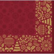 Middagsserviet, Dunisoft Divine Time, 1/4 fold, 40x40cm, bordeaux, airlaid *Denne vare tages ikke retur*