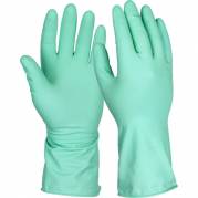 Latexhandske, Essentialz, M, gr&oslash;n, latex, pudderfri, med velour, anatomisk formet