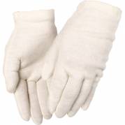 Interlockhandske, THOR, 8, hvid, bomuld/polyester, med krave i bomuld