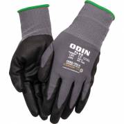 Fingerdyppet nitrilhandske, ODIN Flex, 12, gr&aring;, nitril/polyester, lycra overh&aring;nd