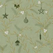 Frokostserviet, Duni, Noel Pistachio, 3-lags, 1/4 fold, 33x33cm, flerfarvet, nyfiber