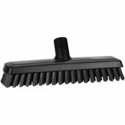 Gulvskrubbe med vandgenneml&oslash;b, Vikan, 27x7,5x9,5cm, sort, polyester/PP/rustfrit st&aring;l, meget stiv