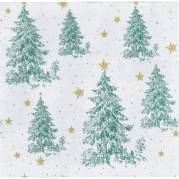 Frokostserviet, Christmas Tree, 3-lags, 1/4 fold, 33x33cm, flerfarvet, nyfiber