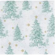 Middagsserviet, Christmas Tree, 1/4 fold, 40x40cm, flerfarvet, airlaid
