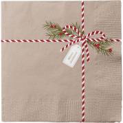 Frokostserviet, 3-lags, 1/4 fold, 33x33cm, beige, papir, sl&oslash;jfe