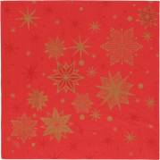 Middagsserviet, Duni, Stargazing Red, 3-lags, 1/4 fold, 40x40cm, flerfarvet, nyfiber