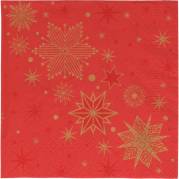 Frokostserviet, Duni, Stargazing Red, 3-lags, 1/4 fold, 33x33cm, flerfarvet, nyfiber