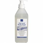 H&Atilde;&yen;r og bodyshampoo, ABENA, 600 ml, uden farve og parfume