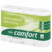 K&Atilde;&cedil;kkenrulle, Wepa Comfort, 2-lags, 14m x 26cm, &Atilde;&tilde;12cm, hvid, 100% genbrugspapir