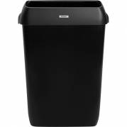 Affaldsspand, Katrin, sort, genanvendt plast, 50 l, forberedt til v&aelig;gmontering inkl. materialer til montering