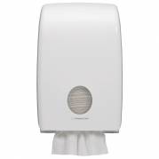 Dispenser, Kimberly-Clark Aquarius, 13,6x26,5x39,9cm, hvid, plast, til h&Atilde;&yen;ndkl&Atilde;&brvbar;deark maks dybde 10,8 cm og maks bredde 22,5 cm *Denne vare tages ikke retur*