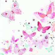 Frokostserviet, 3-lags, 1/4 fold, 33x33cm, flerfarvet, nyfiber, butterfly