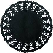 Fadpapir, Duni, &Atilde;&tilde;12cm, 40 g/m2, sort, papir, udhugget, rund *Denne vare tages ikke retur*