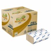 Dispenserserviet, T3 Eco Natural, 2-lags, interfold, 23,5x16,3cm, sand, genbrugspapir