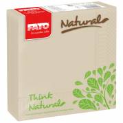 Frokostserviet, T3, 2-lags, 1/4 fold, 33x33cm, sand, genbrugspapir