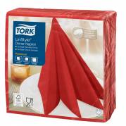 Middagsserviet, Tork Linstyle, 1/4 fold, 39x39cm, r&Atilde;&cedil;d, nonwoven *Denne vare tages ikke retur*