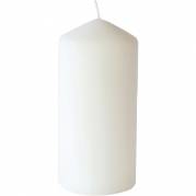 Bloklys, Duni, 15cm, &Atilde;&tilde;7cm, hvid, 50 timer, paraffin, mat *Denne vare tages ikke retur*