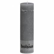 Bloklys, Bolsius, 19cm, &Oslash;6,8cm, lysegr&aring;, 65 timer, paraffin