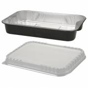 Aluminiumsbakke, Ready2Cook, 29,3x19,3x4,5cm, 1900 ml, sort, aluminium, 1920 ml, med h&Atilde;&yen;ndtag *Denne vare tages ikke retur*