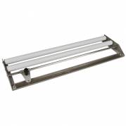 Dispenser, ABENA Cater-Line, 45x16x8cm, s&Atilde;&cedil;lv, st&Atilde;&yen;l, med rullesk&Atilde;&brvbar;r, til film *Denne vare tages ikke retur*