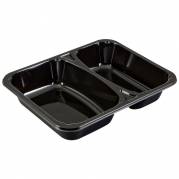 Bakke, C 2227-2K , 22,7x17,8x4,3cm, 1065 ml, sort, CPET, 2-rums, 450/615 ml, standard serie, hovedret